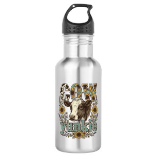 Vintage Cow Yunkie Sunflower Farmhouse Design_1 532 Ml Water Bottle