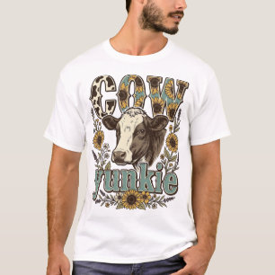 Vintage Cow Yunkie Sunflower Farmhouse Design_1 T-Shirt