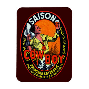 Vintage Cowboy Ale Magnet