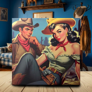 Vintage Cowboy and Cowgirl Tile
