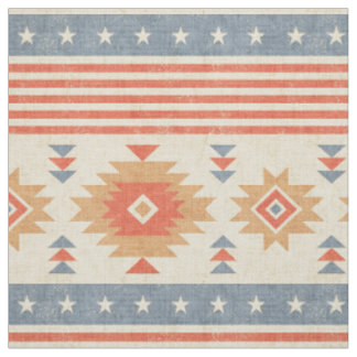 Vintage Cowboy and Navajo Motifs with Rustic Charm Fabric