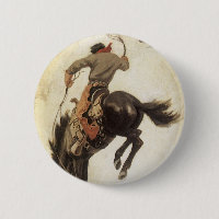 Vintage Cowboy, Bronco Buster Study by NC Wyeth