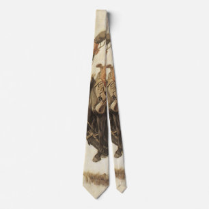 Vintage Cowboy, Bronco Buster Study by NC Wyeth Tie