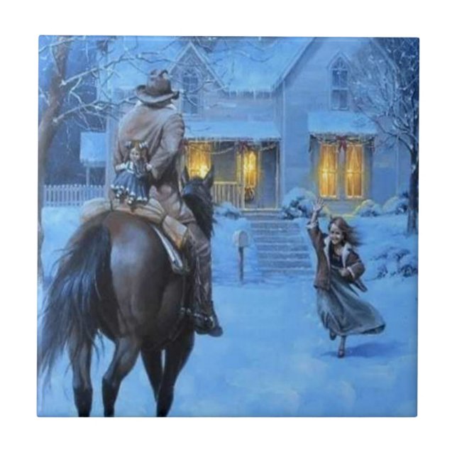 Vintage Cowboy Christmas Tile (Front)