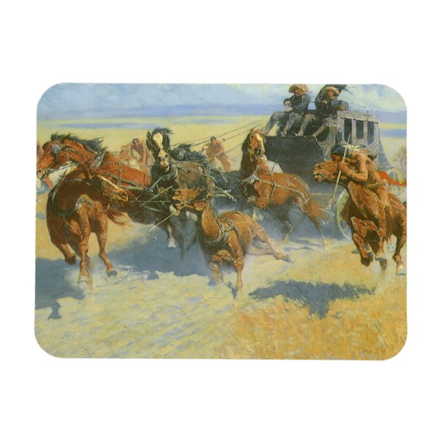 Vintage Cowboy, Downing the Nigh Leader, Remington Magnet (Horizontal)