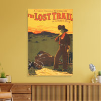 Vintage Cowboy & Horse Sunset Western Wall Art