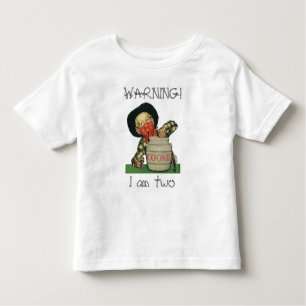 Vintage Cowboy in Cookie Jar, Warning, I am Two! Toddler T-Shirt