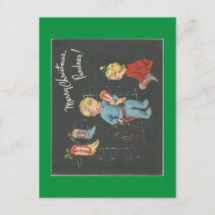 Vintage "Cowboy Kids" Christmas Holiday Postcard