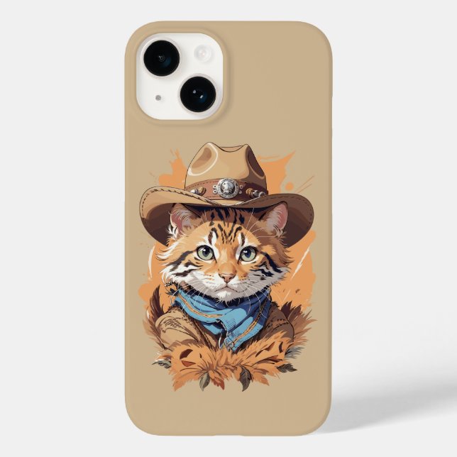 Vintage Cowboy Kitten Design Case-Mate iPhone Case (Back)