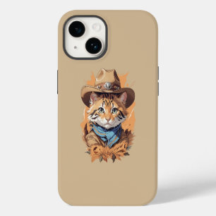 Vintage Cowboy Kitten Design iPhone 14 Case