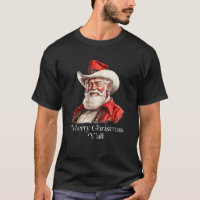 Vintage Cowboy Santa Claus Country Merry Christmas