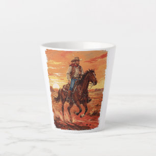 Vintage Cowboy Sunset Ride Latte Mug