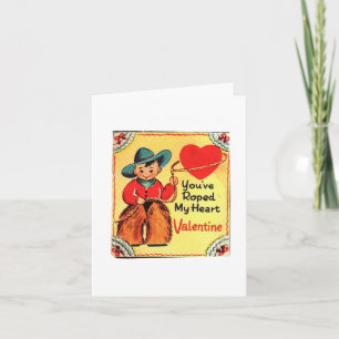 Vintage Cowboy Valentine Card
