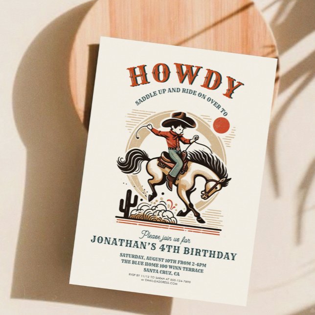 Vintage Cowboy Western Birthday  Invitation (Creator Uploaded)