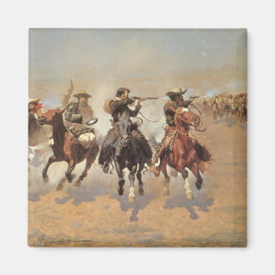 Vintage Cowboys, A Dash For Timber by Remington Magnet