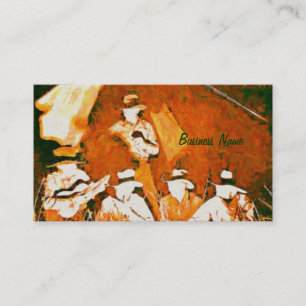 Vintage Cowboys Around Campfire Business Cards