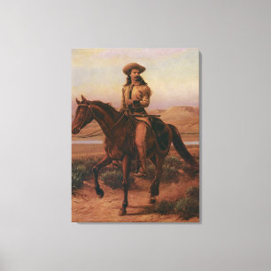 Vintage Cowboys, Buffalo Bill on Charlie by Cary Canvas Print