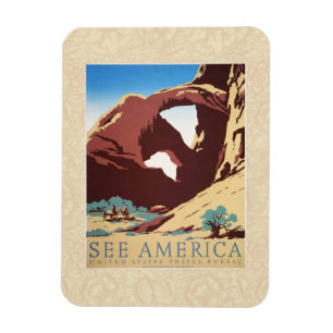 Vintage Cowboys Desert Rock Canyon Arch See Americ Magnet