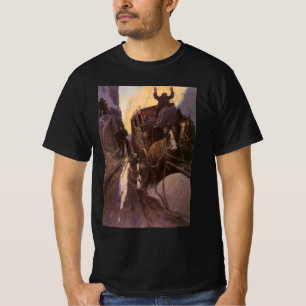 Vintage Cowboys, Hold Up in the Canyon by NC Wyeth T-Shirt