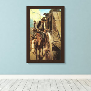 Vintage Cowboys, The Admirable Outlaw by NC Wyeth Canvas Print