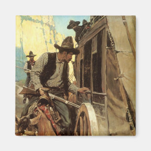 Vintage Cowboys, The Admirable Outlaw by NC Wyeth Magnet