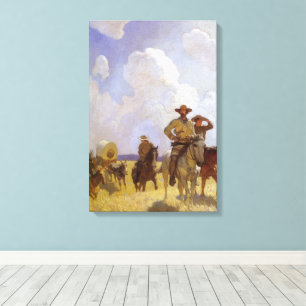Vintage Cowboys, The Parkman Outfit by NC Wyeth Canvas Print