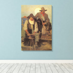 Vintage Cowboys, The Pay Stage by NC Wyeth Canvas Print