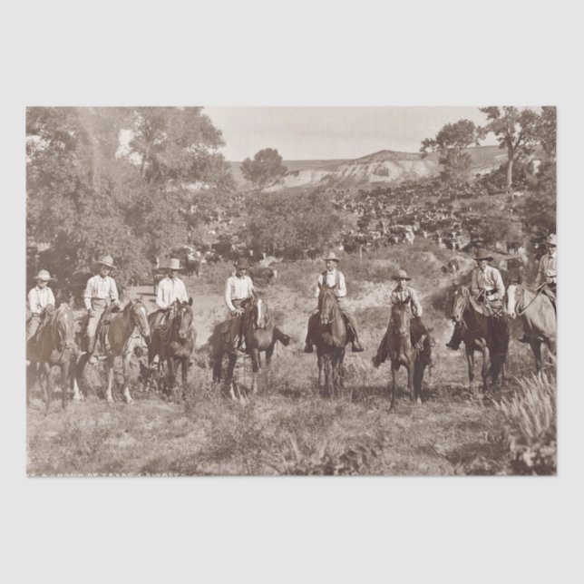 Vintage Cowboys Tissue Paper for Decoupage  (Front)