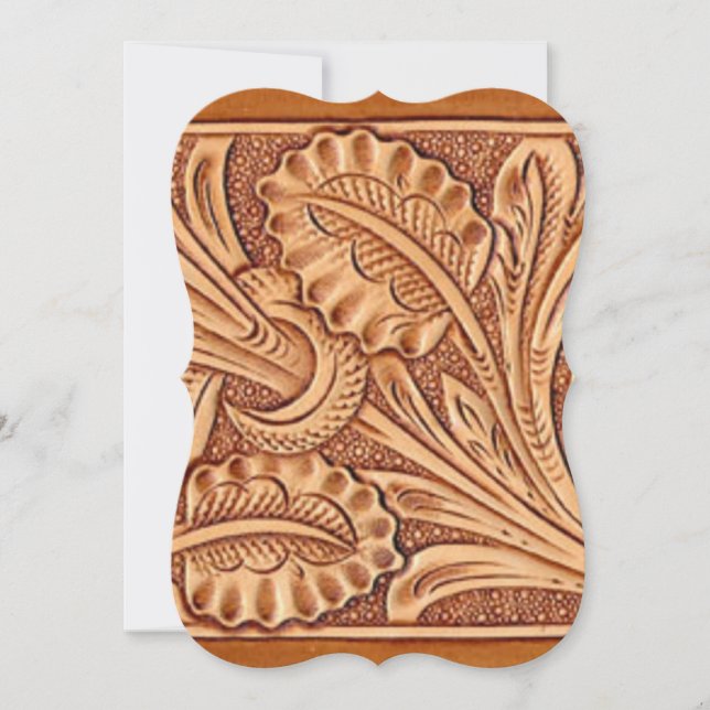 vintage cowgirl fashion southwestern leather invitation (Front)