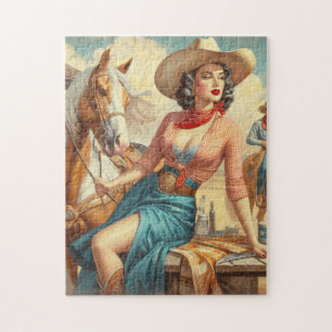 Vintage Cowgirl Jigsaw Puzzle