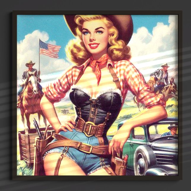 Vintage Cowgirl Pin Up Poster (Creator Uploaded)