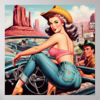 Vintage Cowgirl Pin Up
