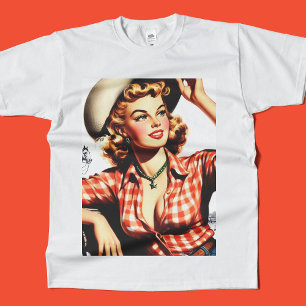 Vintage Cowgirl Pin Up T-Shirt