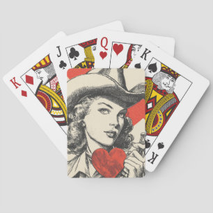 Vintage Cowgirl Playing Cards