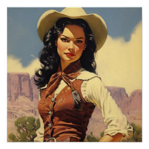 Vintage Cowgirl Romance: Wild West Whispers Poster
