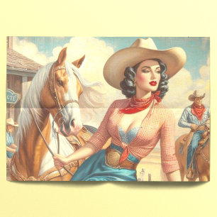 Vintage Cowgirl Tissue Paper