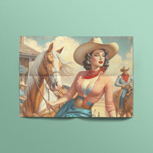 Vintage Cowgirl Tissue Paper (Creator Uploaded)