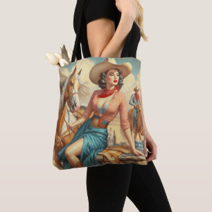 Vintage Cowgirl Tote Bag