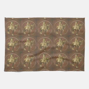 Vintage Cowgirl Western Kitchen Dish Towel