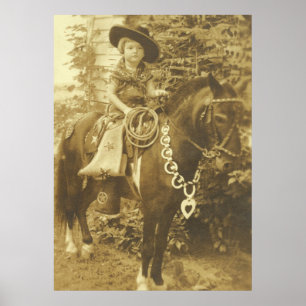 VINTAGE COWGIRL WESTERN POSTER PRINT