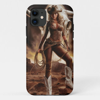 Vintage Cowgirl With Cow Skull Case-Mate iPhone Case