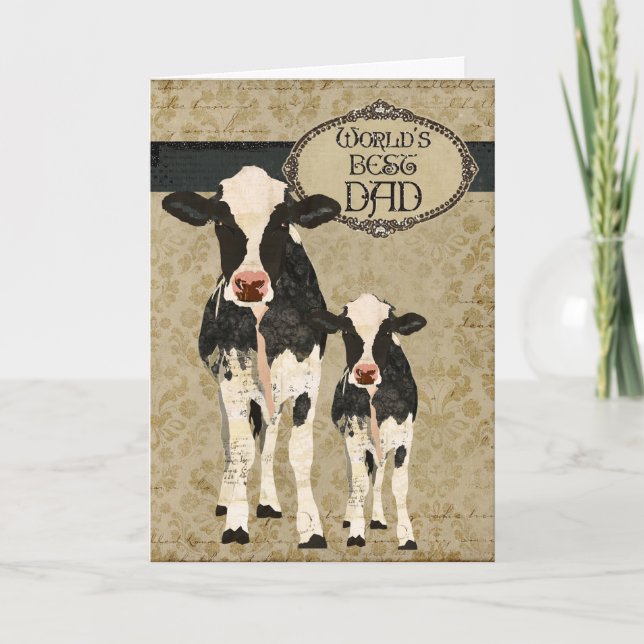 Vintage Cows  Father's Day Card (Front)