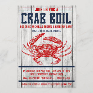 Vintage Crab Boil Party Invitations