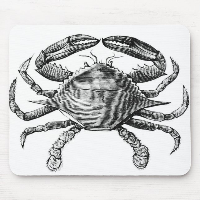 Vintage Crab Drawing Mouse Pad (Front)