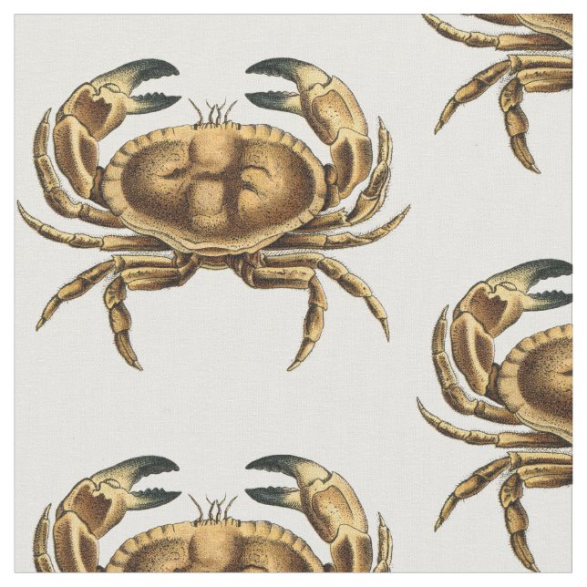 Vintage Crab Fabric (Close Up)