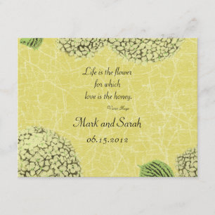 Vintage Crackle Hydrangeas RSVP Card