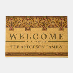 Vintage Craftsman Mission Art Nouveau Frieze Doormat