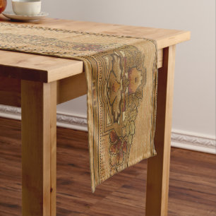 Vintage Craftsman or Mission Style Floral Frieze L Short Table Runner