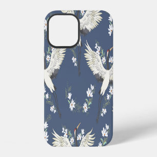 Vintage Crane: Flying Bird Pattern iPhone 12 Case
