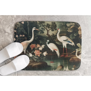 vintage cranes and palaces in the tropics bath mat